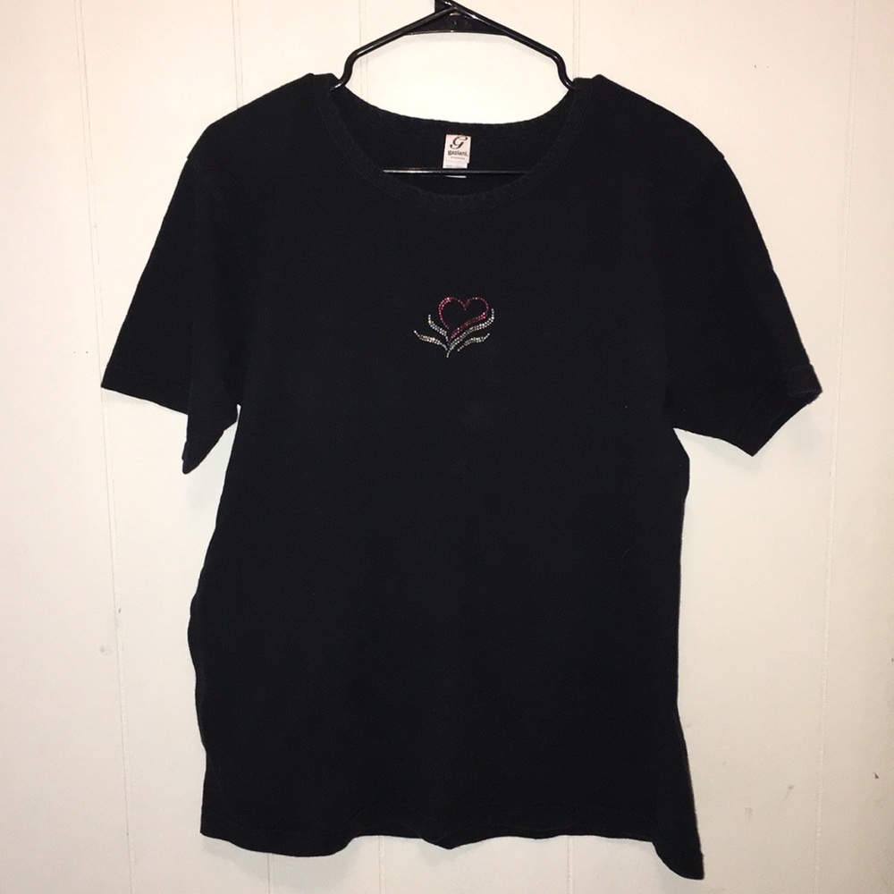 Black t-shirt with heart on front